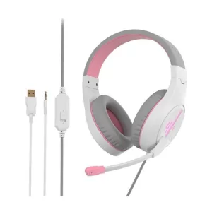 Audífonos Gamer con Retroiluminación HP021 Meetion Pink